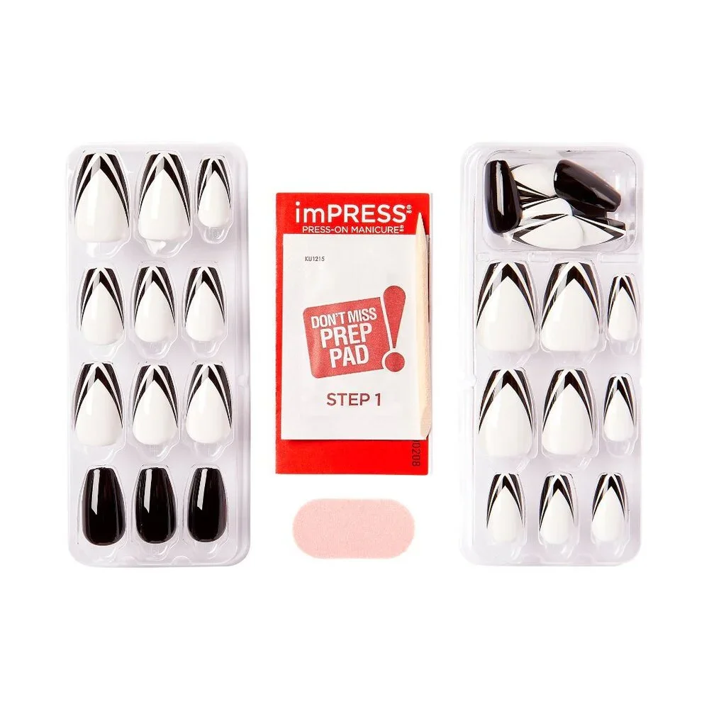 KISS ImPRESS Tom Bachik  Medium Length Nails / Tuxedo Nights